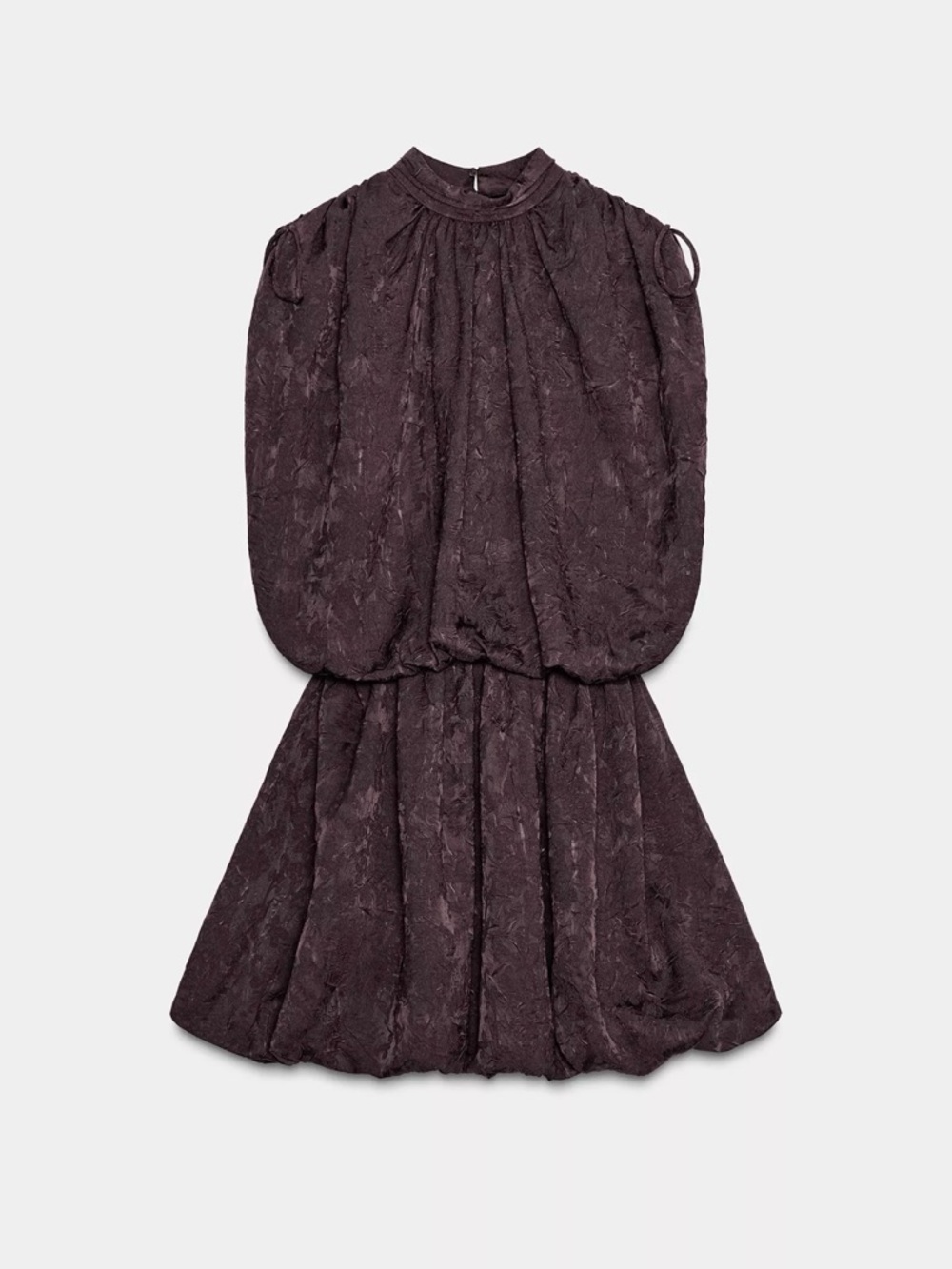 Zara Jacquard Voluminous Mini Dress